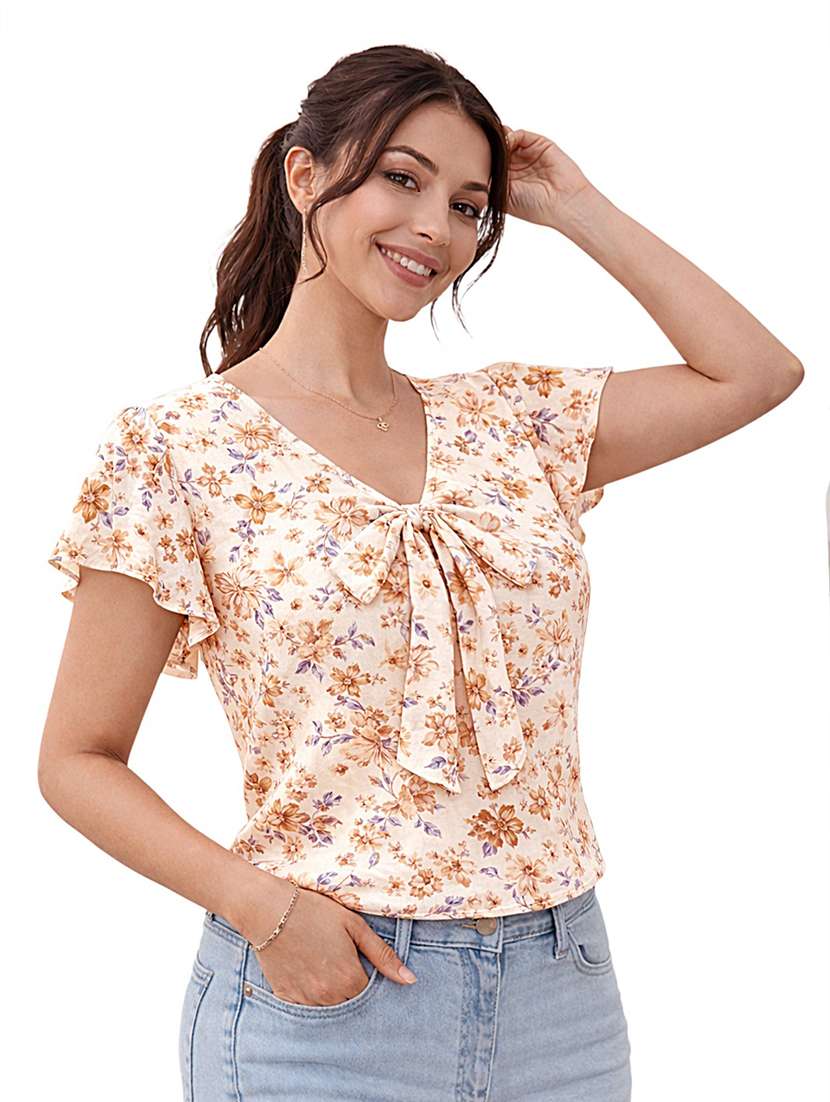 Women Printed Short Sleeves Regular Top - 22597804 -  Standard Image - 2