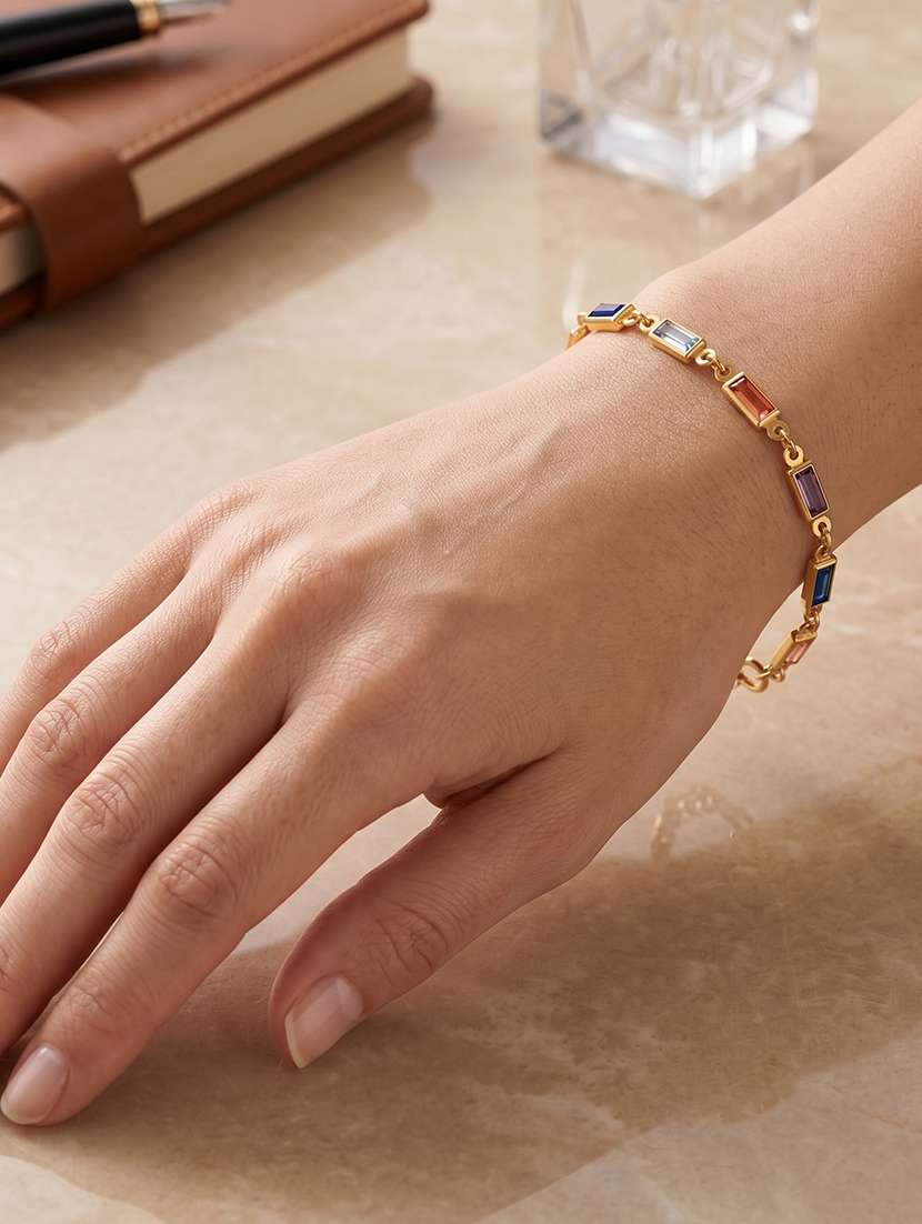 women gold plated semi precious stone bracelet - 22597869 -  Standard Image - 2