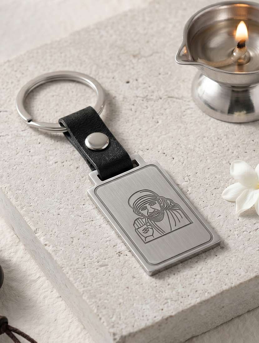 stainless steel sai baba keychain