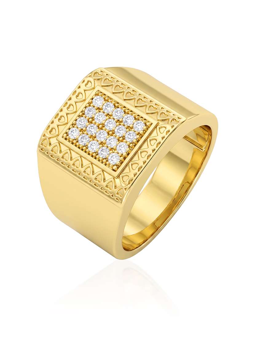 gold plated imitation diamond finger ring for men - 22597941 -  Standard Image - 2