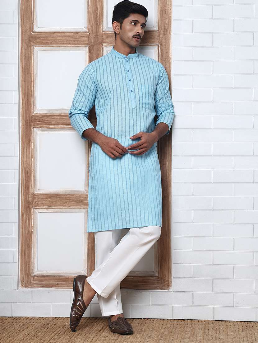men self design long sleeves kurta pyjama set