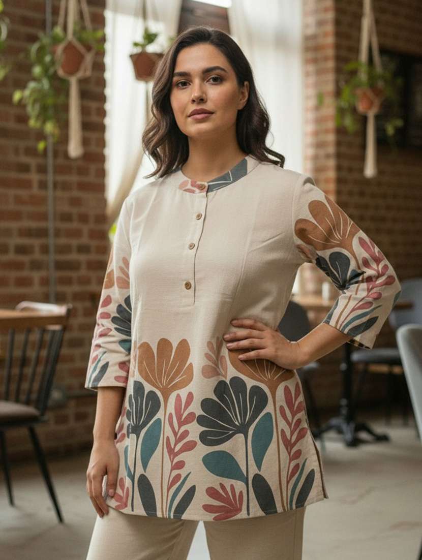 Women Embroidered Three Quarter Sleeves Ethnic Co-ord Set - 22598156 -  Standard Image - 2