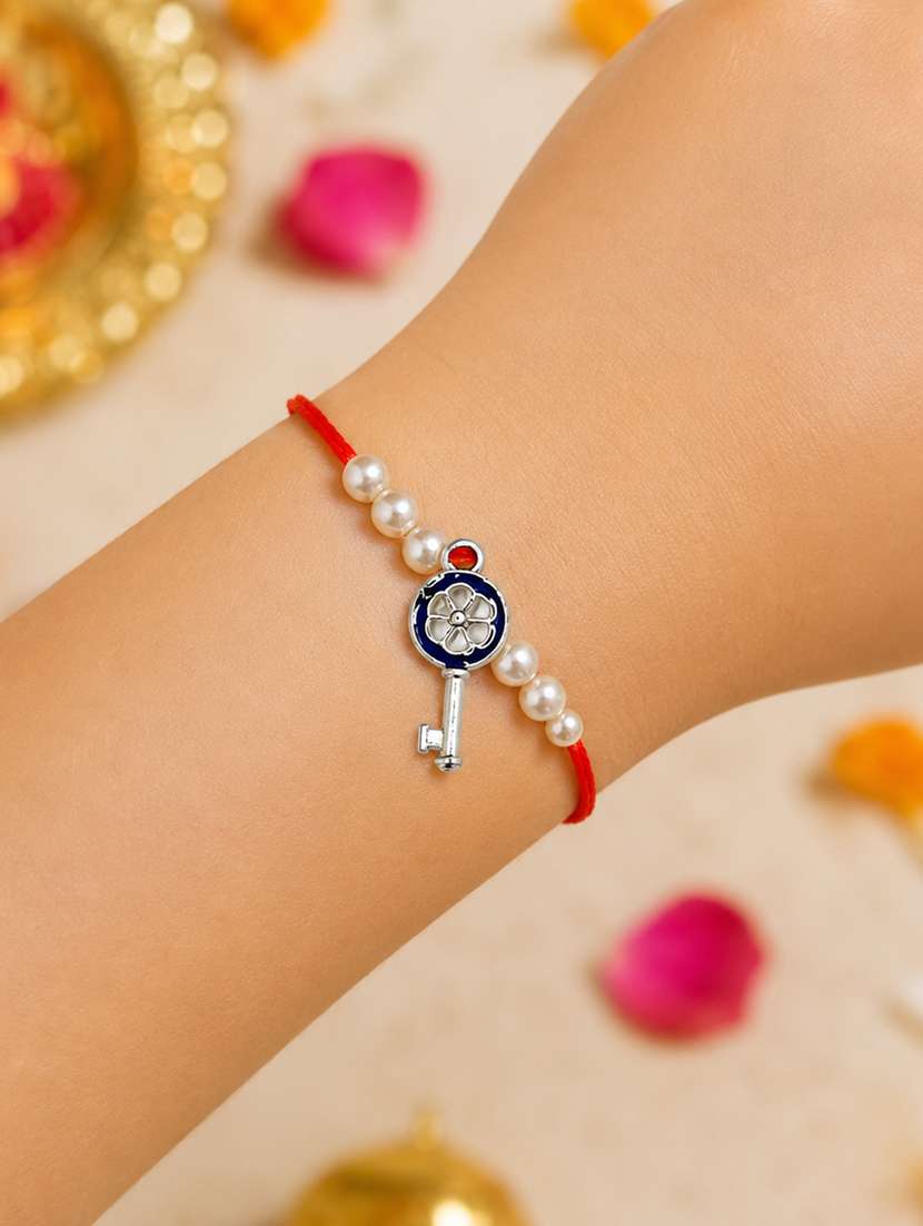 the magic wand trendy key figure rakhi with pearls embelishement