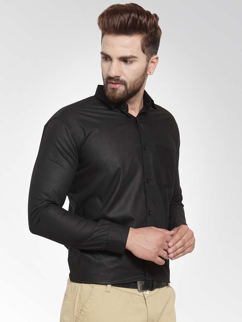 Men Solid Long Sleeves Regular Fit Shirt - 22598349 -  Standard Image - 2