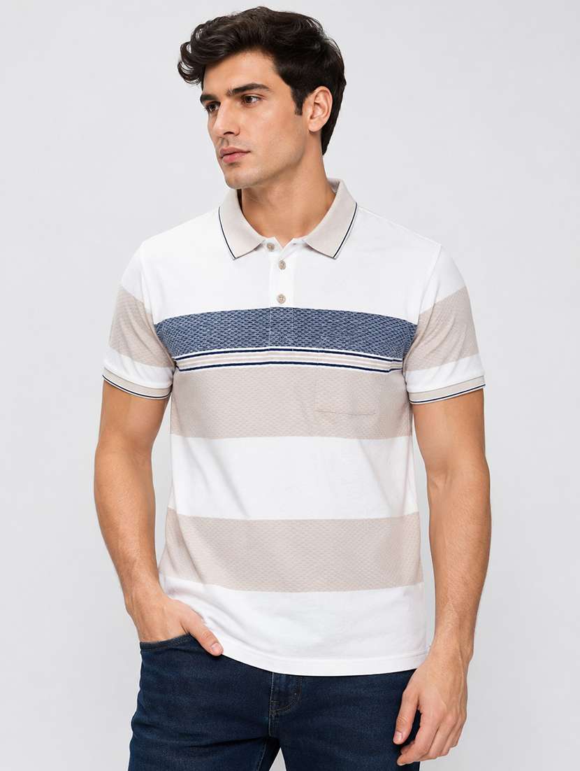 men printed short sleeves polo t-shirt