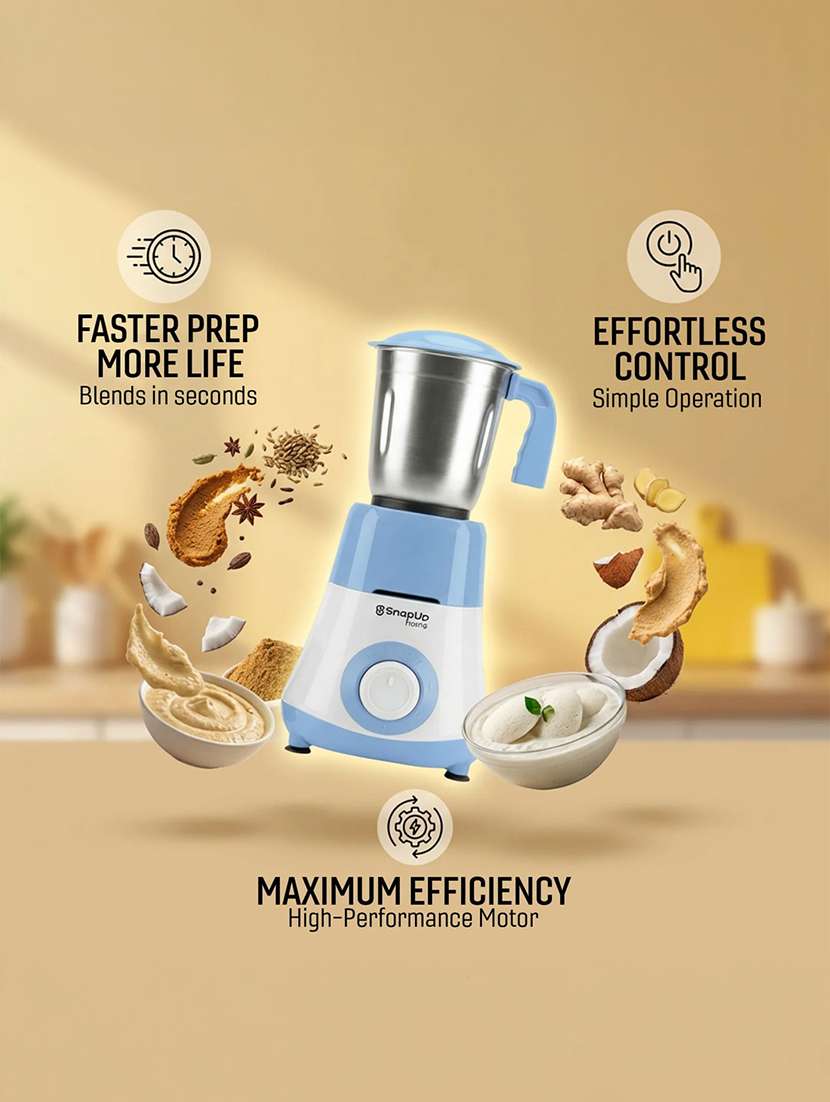 snapup apex mixer grinder 500w blue white 2 jars - 22598463 -  Standard Image - 2