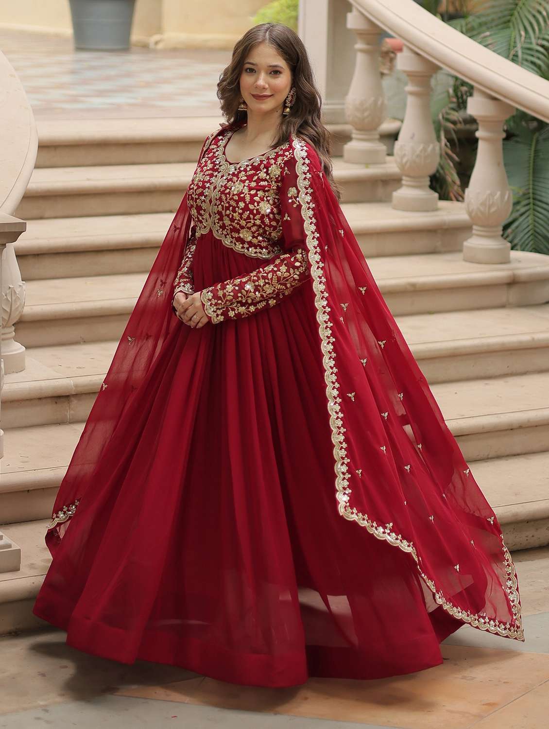 women embroidered long sleeves kurta dupatta set - 22598493 -  Standard Image - 2