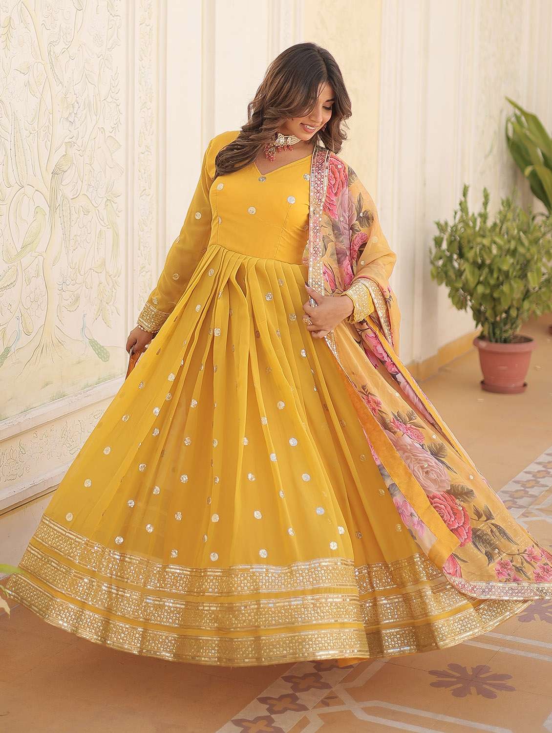 women embroidered long sleeves kurta dupatta set - 22598500 -  Standard Image - 2