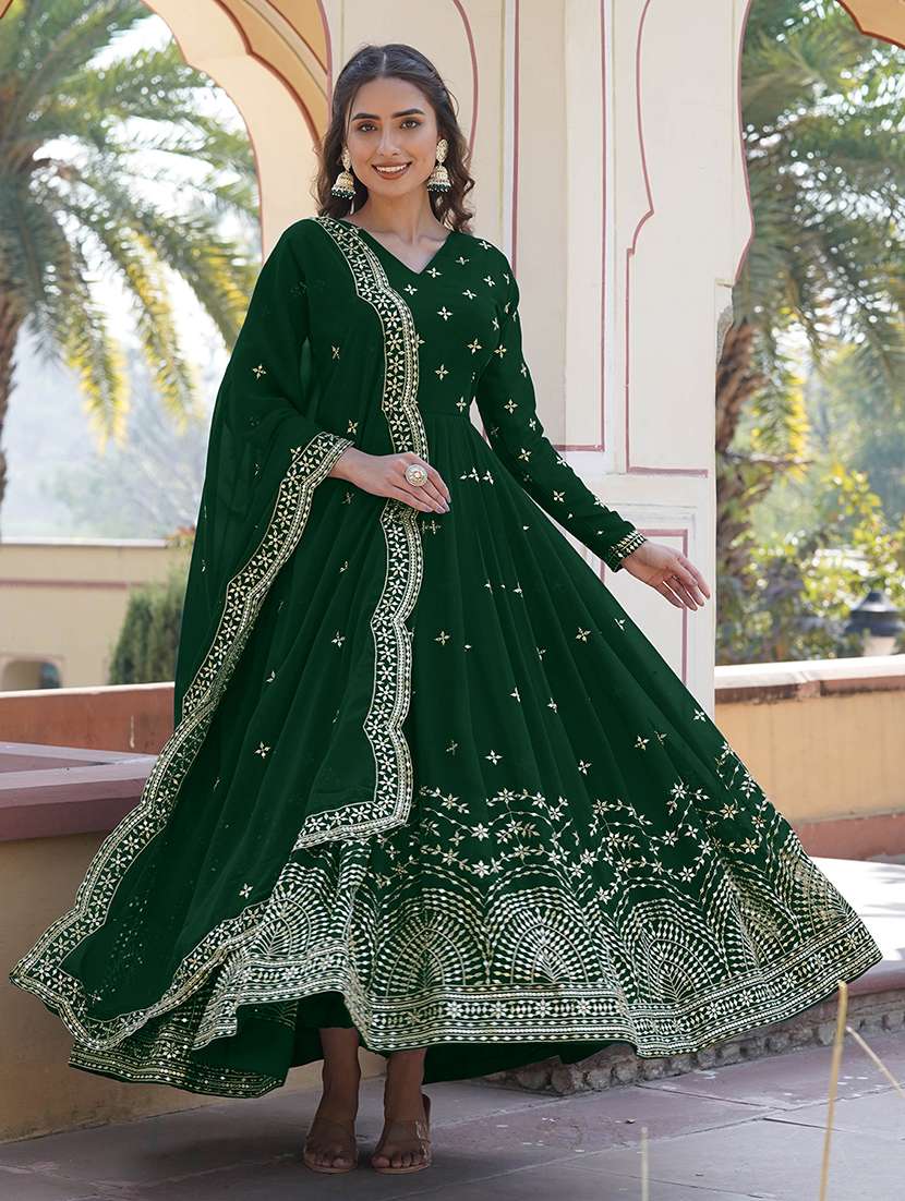 women embroidered long sleeves kurta dupatta set - 22598501 -  Standard Image - 2