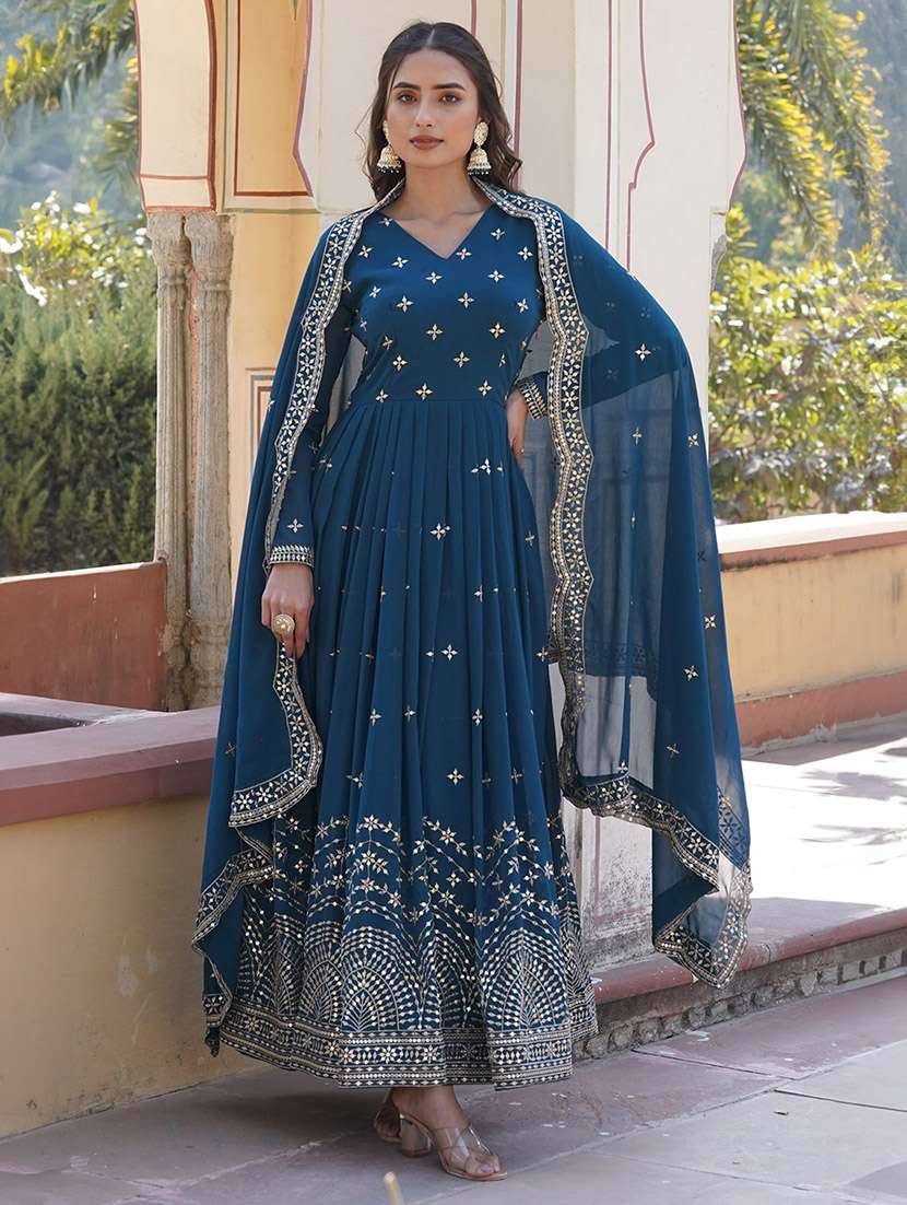 women embroidered long sleeves kurta dupatta set - 22598505 -  Standard Image - 2