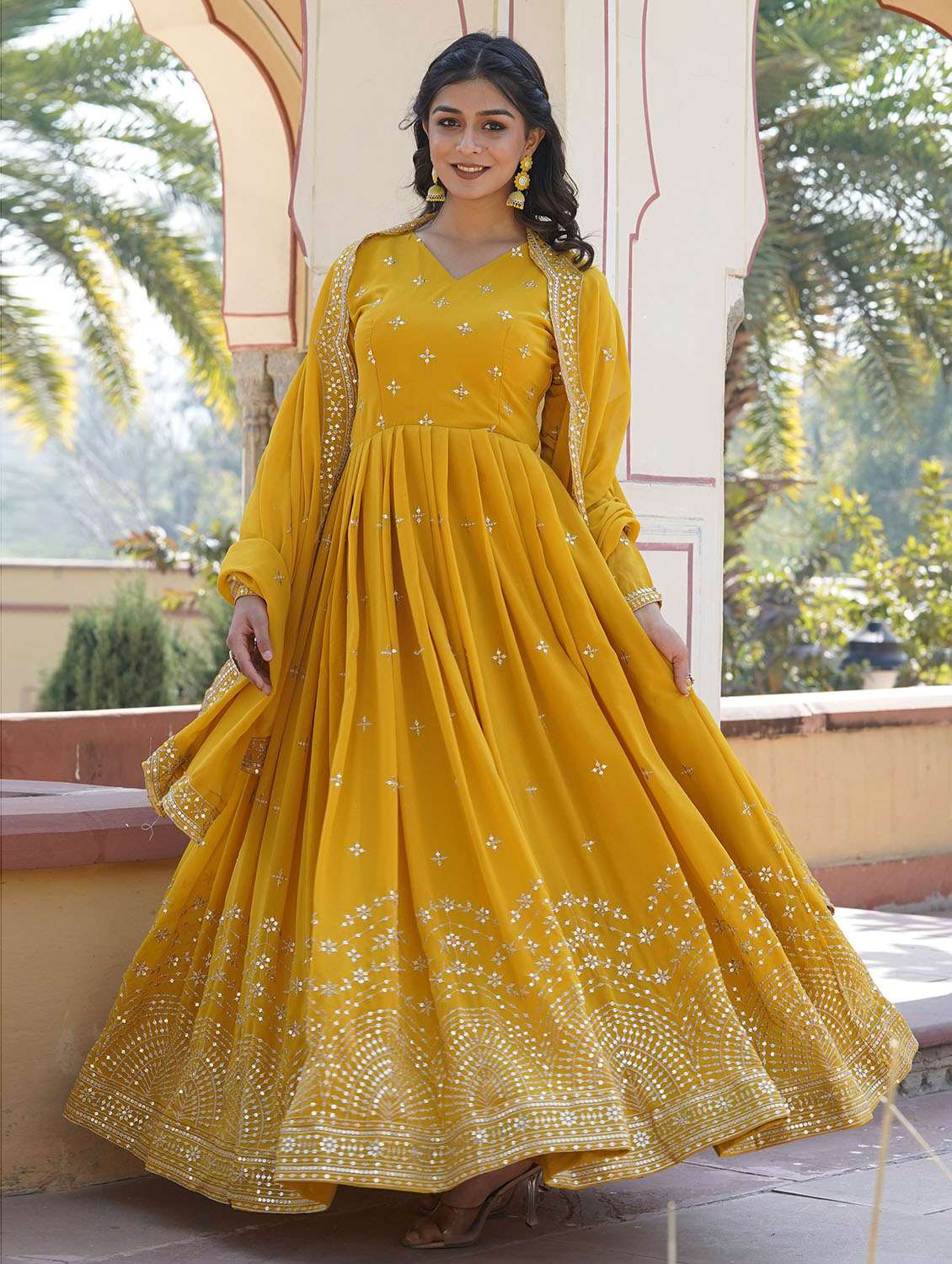 women embroidered long sleeves kurta dupatta set - 22598506 -  Standard Image - 2