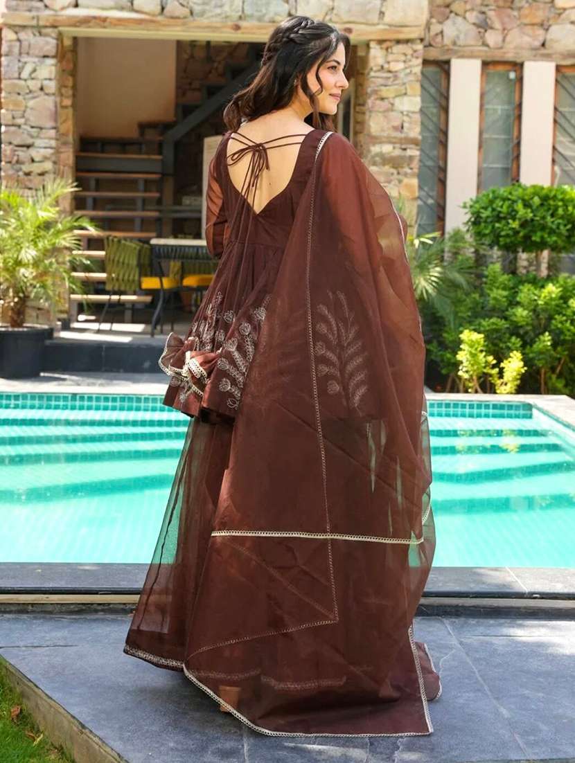 women embroidered long sleeves kurta sharara set - 22598611 -  Standard Image - 2
