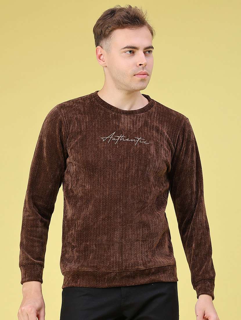 Men Self Design Long Sleeves Regular Fit Sweatshirt - 22600531 -  Standard Image - 2