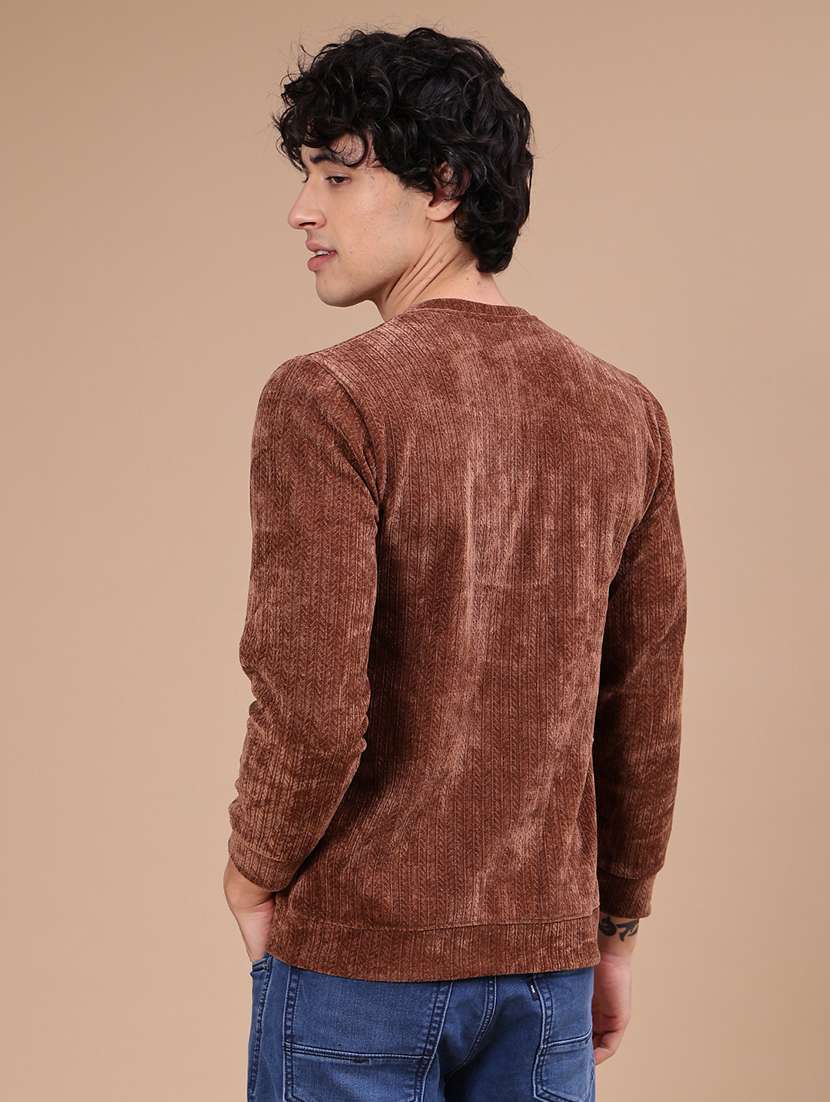 Men Self Design Long Sleeves Regular Fit Sweatshirt - 22600533 -  Standard Image - 2