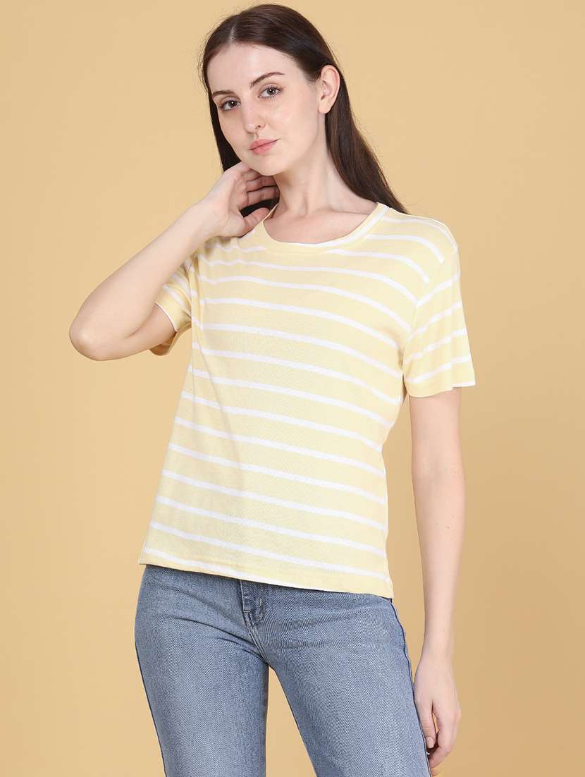 Women Striped Short Sleeves Regular T-shirt - 22600760 -  Standard Image - 2