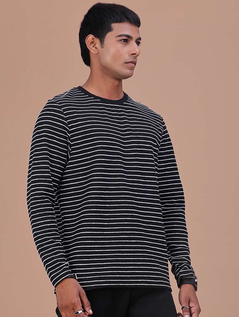 Men Striped Long Sleeve Regular Fit T-shirt - 22600998 -  Standard Image - 2