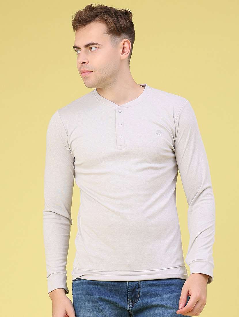 Men Solid Long Sleeves Slim Fit T-shirt - 22601304 -  Standard Image - 2