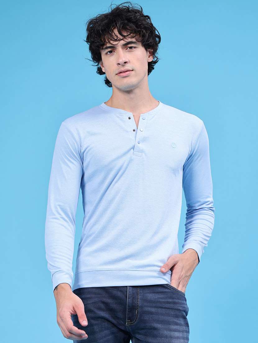 Men Solid Long Sleeves Slim Fit T-shirt - 22601305 -  Standard Image - 2
