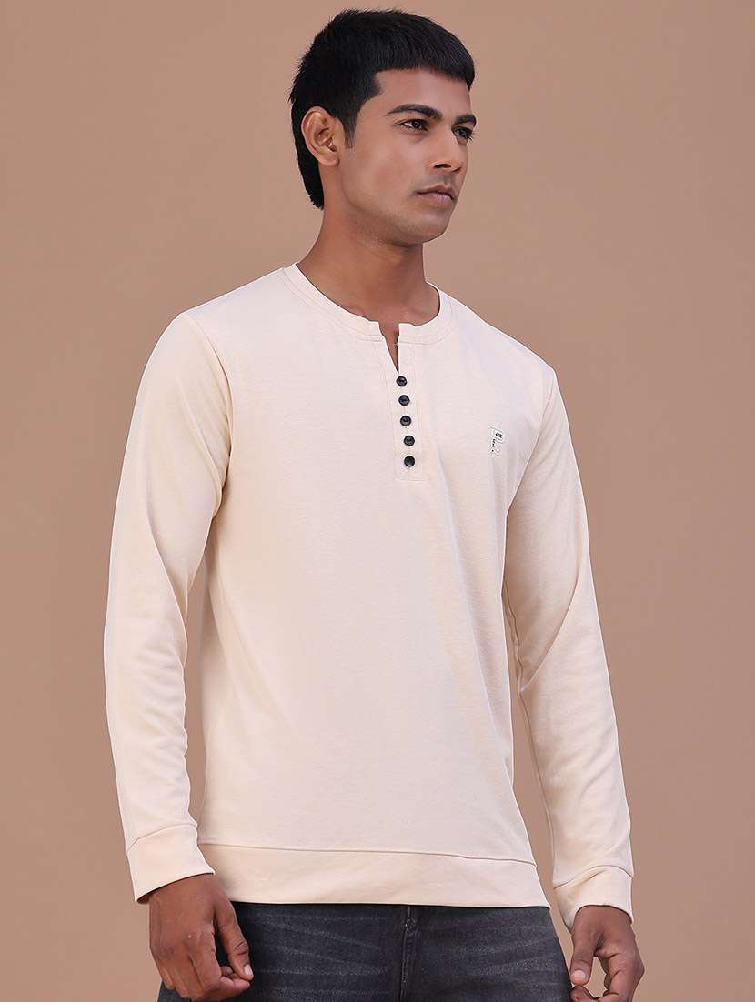 Men Solid Long Sleeves Slim Fit T-shirt - 22601314 -  Standard Image - 2