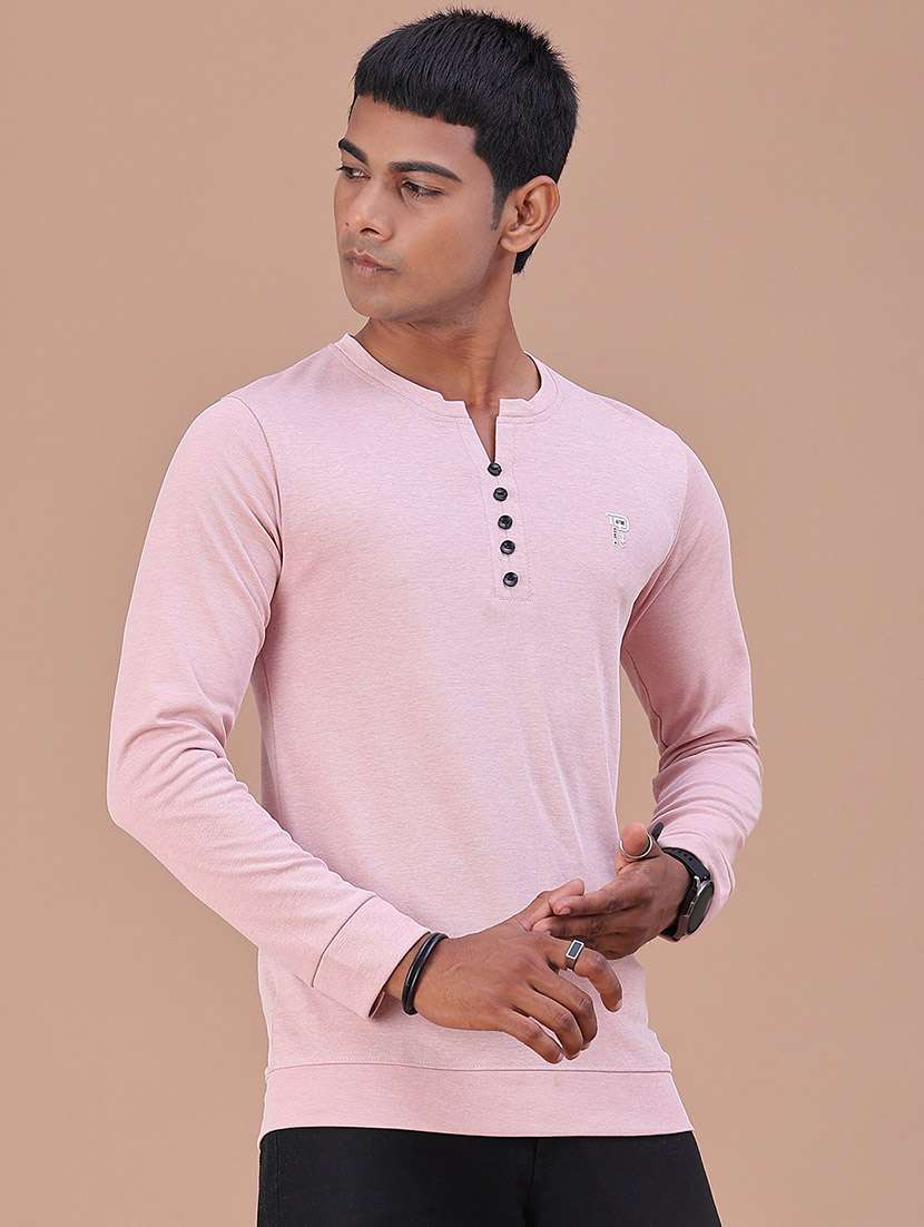 Men Solid Long Sleeves Slim Fit T-shirt - 22601315 -  Standard Image - 2
