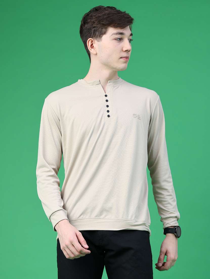 Men Solid Long Sleeve Regular Fit T-shirt - 22601622 -  Standard Image - 2