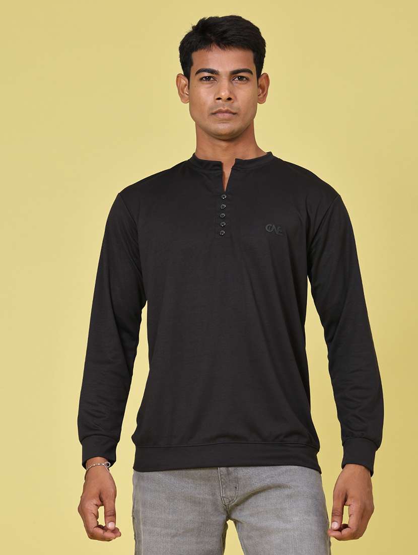 Men Solid Long Sleeve Regular Fit T-shirt - 22601624 -  Standard Image - 2