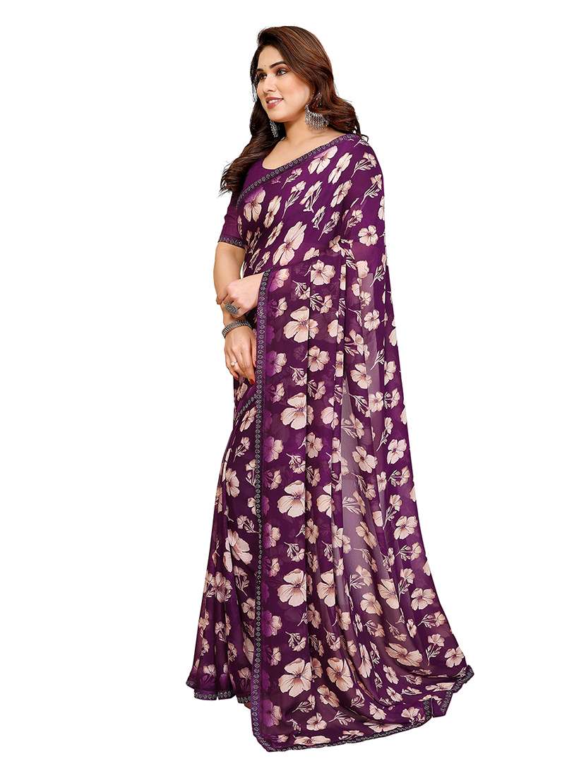 Women Pack Of 2 Printed Combo Saree With Blouse - 22602016 -  Standard Image - 2