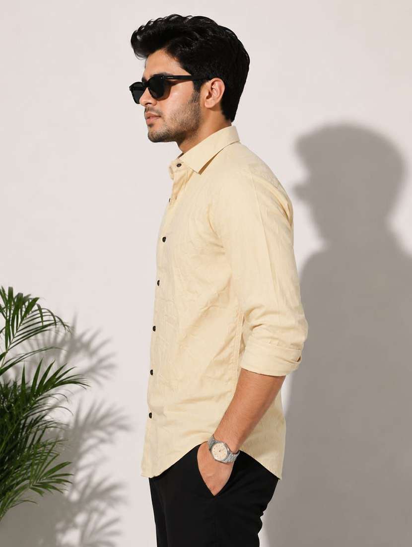 Men Solid Long Sleeve Regular Fit Casual Shirt - 22602449 -  Standard Image - 2