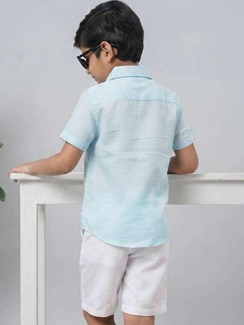 boys solid short sleeves regular fit shirt - 22602521 -  Standard Image - 2