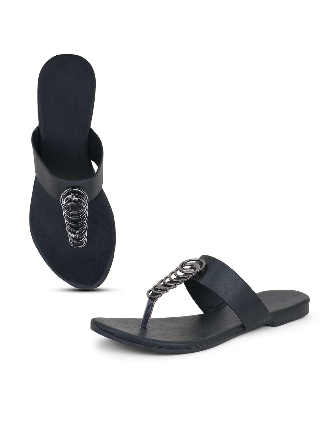 Women Embellished Toe Separator Flats - 22602661 -  Standard Image - 2