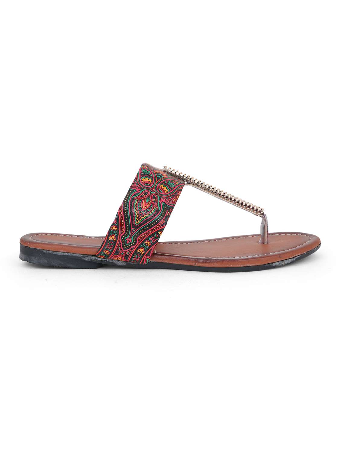 women printed toe separator flats - 22602682 -  Standard Image - 2