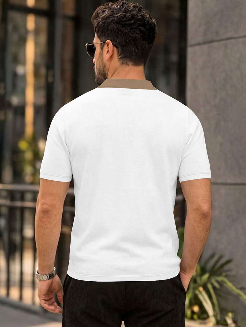 Men Color Block Short Sleeve Regular Fit Polo T-shirt - 22602782 -  Standard Image - 2