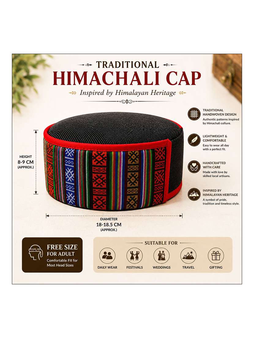 himachali traditional woven cap multi color - 22602815 -  Standard Image - 2