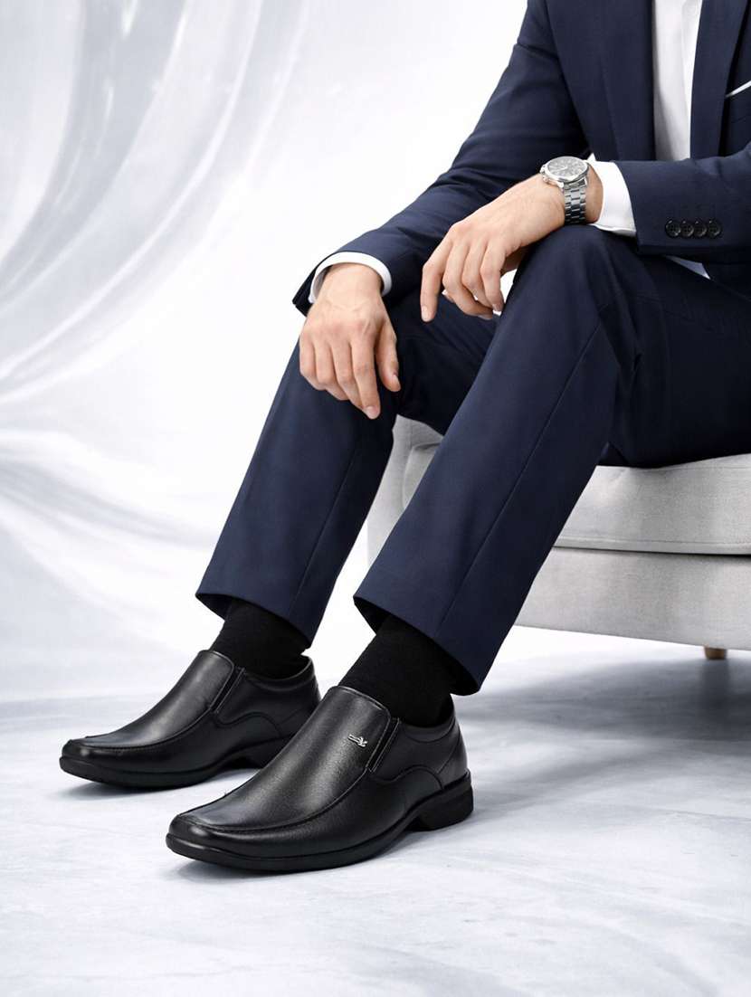 men solid slip on formal shoes - 22602840 -  Standard Image - 2