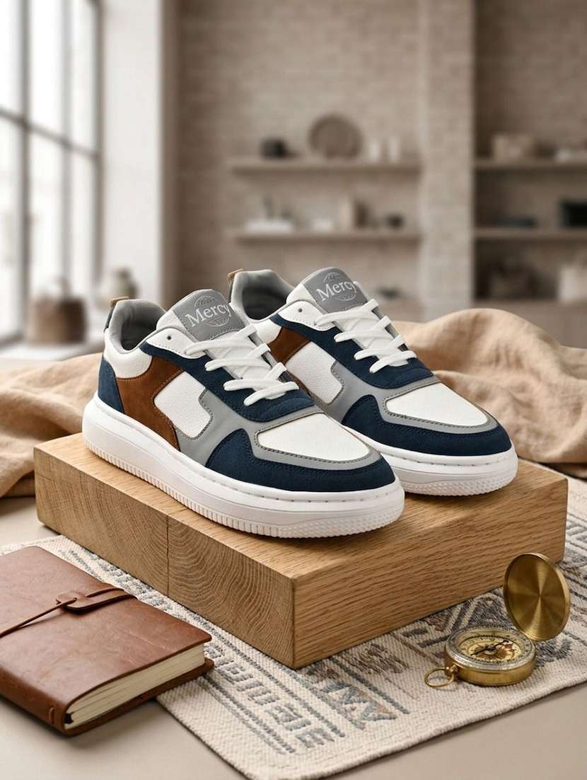men color block lace up sneaker