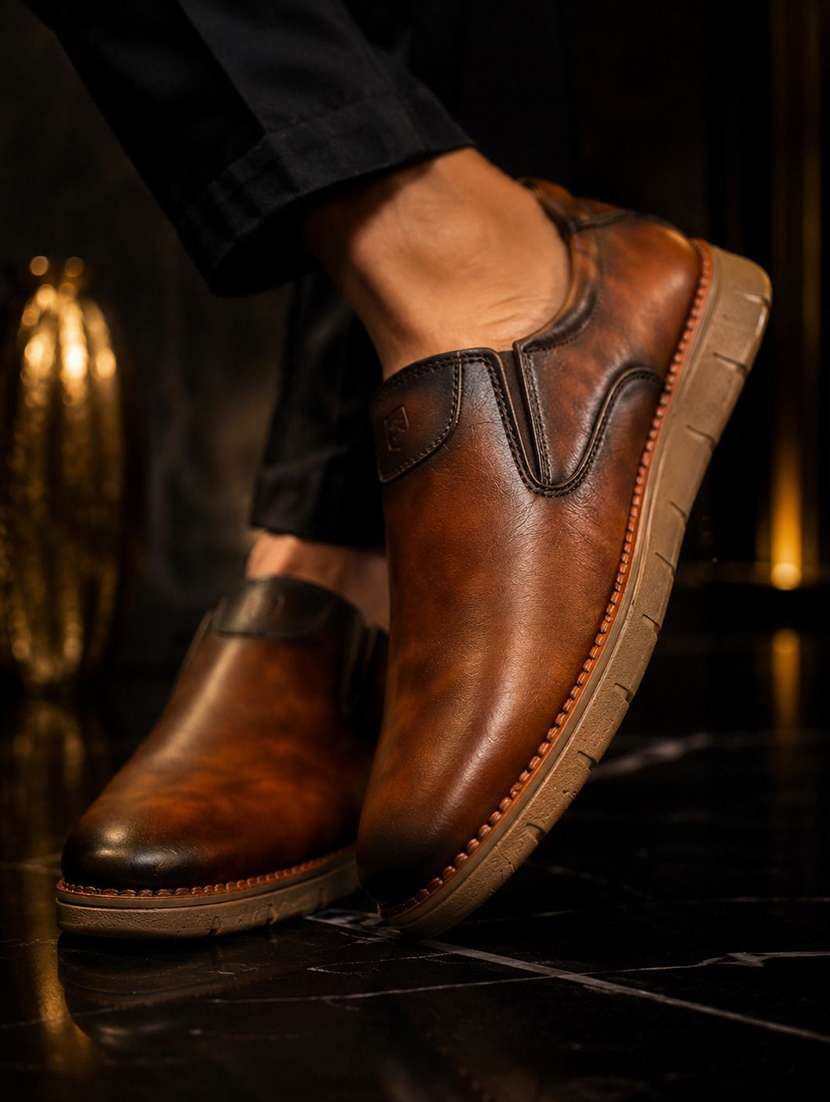 men textured slip on casual shoes - 22602884 -  Standard Image - 2