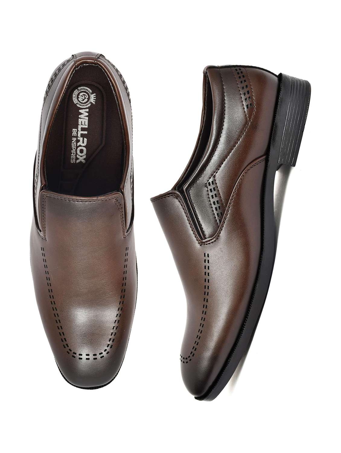 men solid slip on formal shoes - 22602886 -  Standard Image - 2
