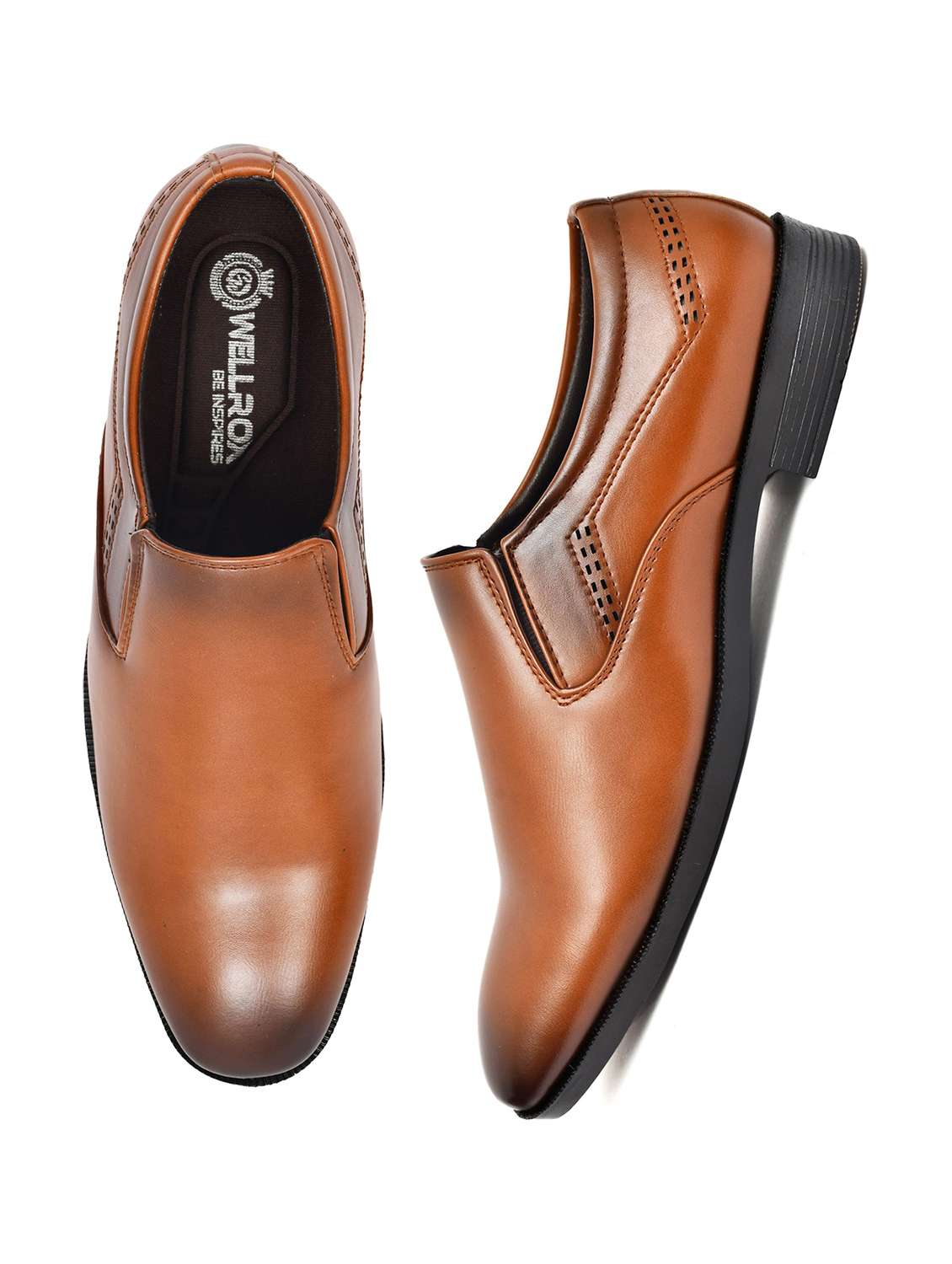 men solid slip on formal shoes - 22602888 -  Standard Image - 2