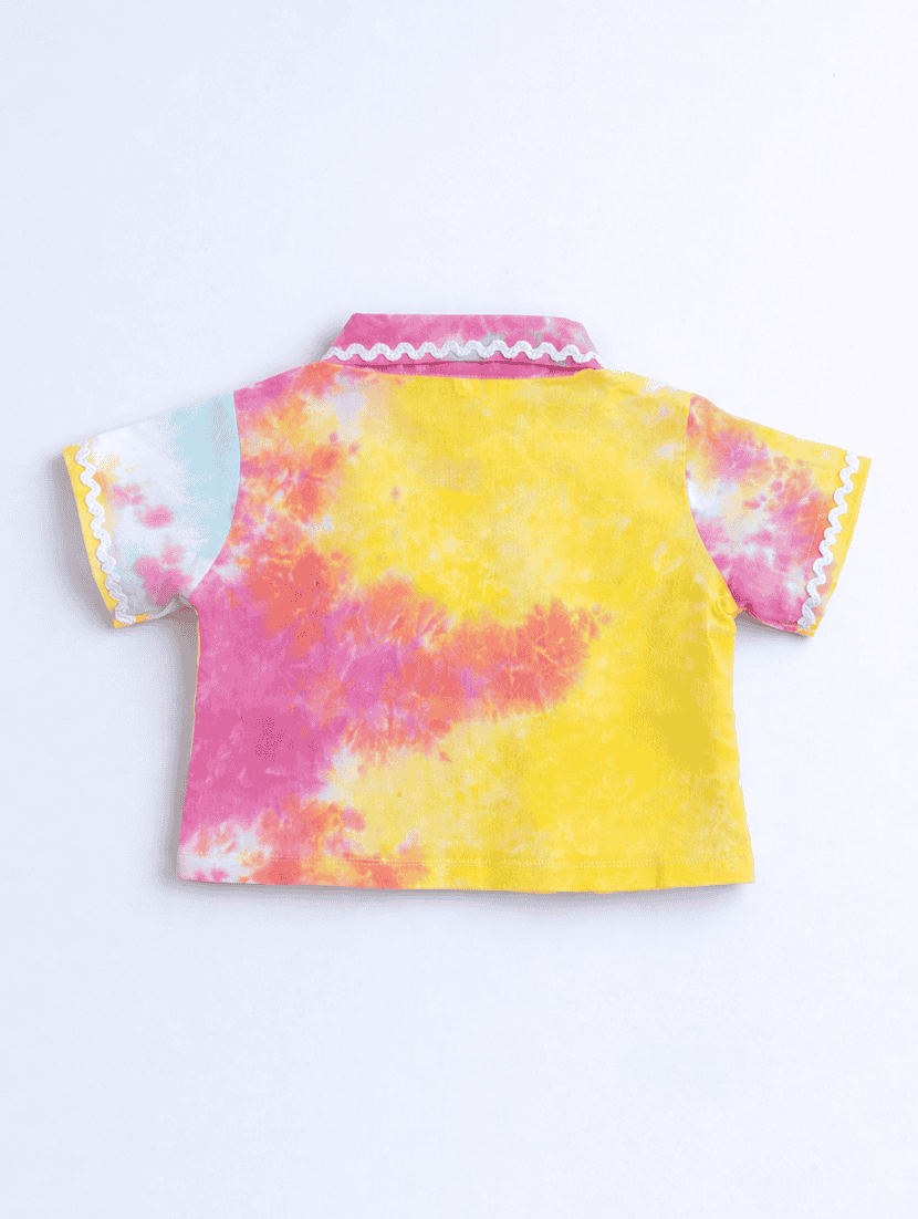 girls tie and dye short sleeves top and trouser co-ord set - 22602923 -  Standard Image - 2