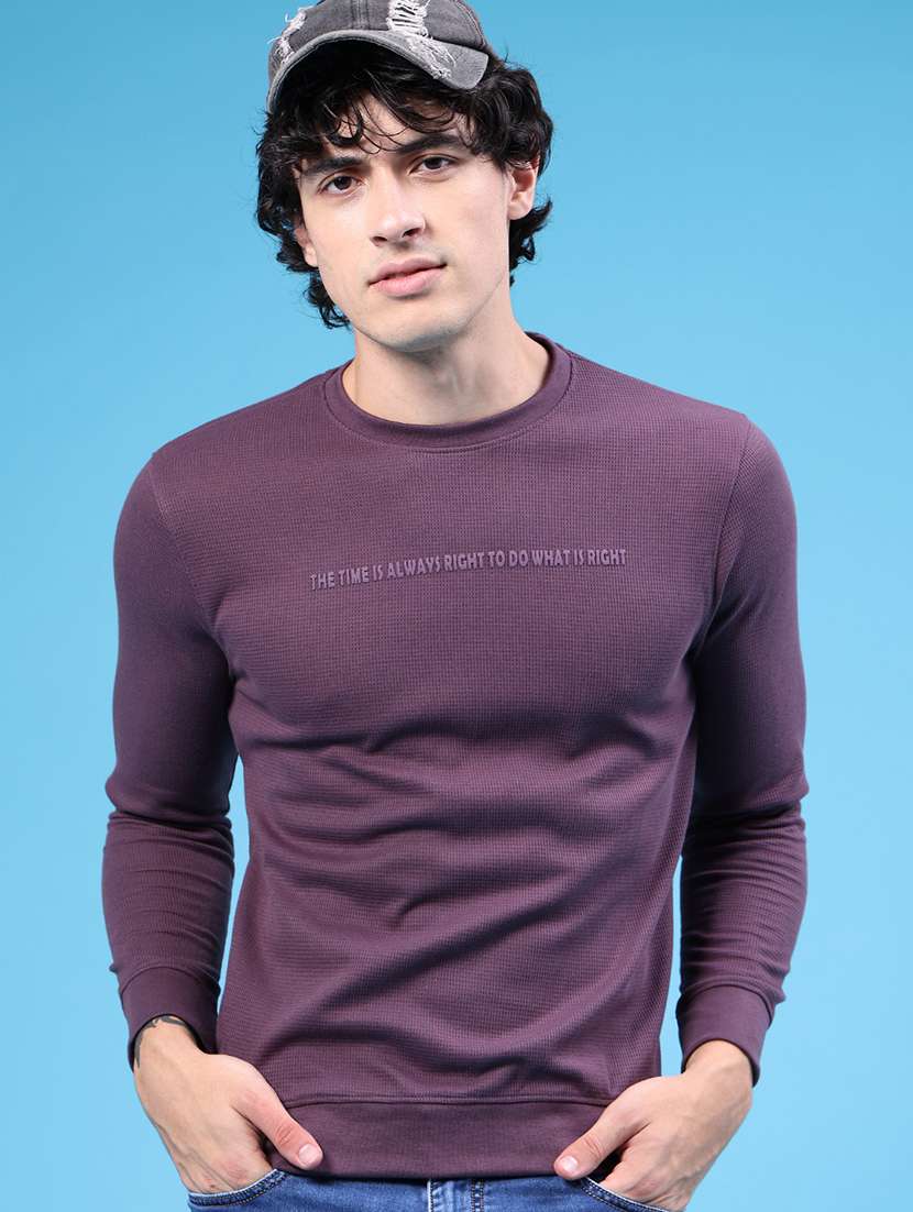 men printed long sleeves regular fit sweatshirt