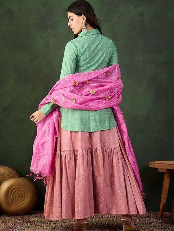 women self design long sleeves kurta skirt set with dupatta - 22603513 -  Standard Image - 2