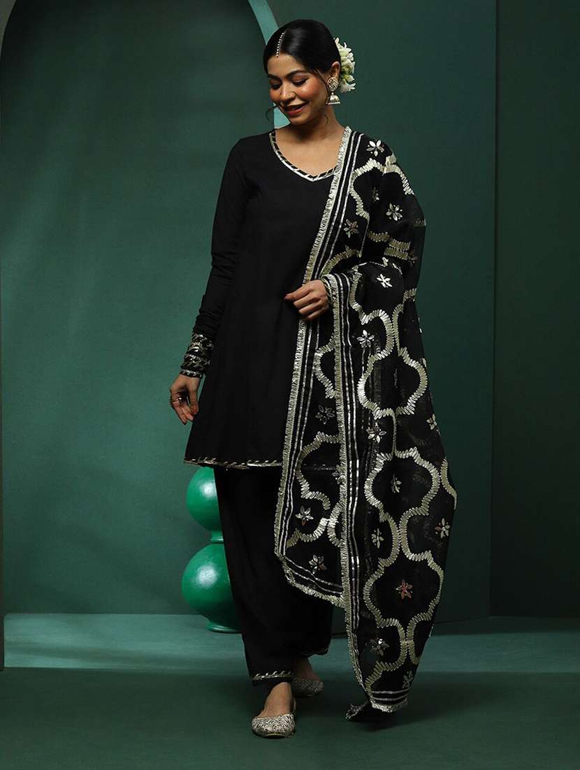 women embellished long sleeves kurta salwar set with dupatta - 22603623 -  Standard Image - 2