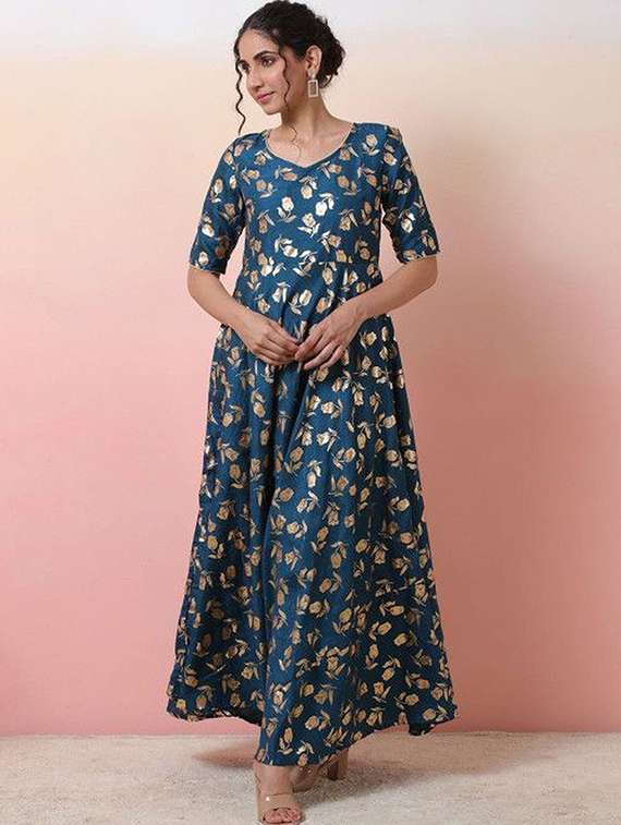 women printed short sleeves fit and flare dress - 22603736 -  Standard Image - 2