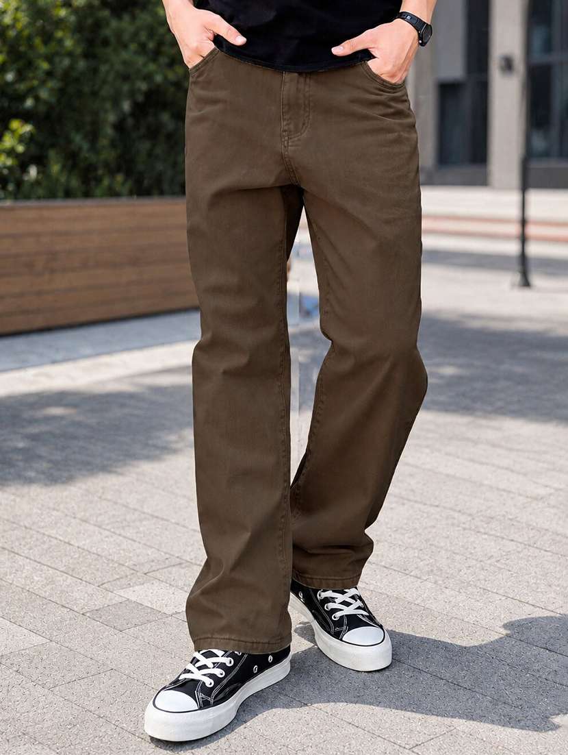 men solid mid rise straight jeans - 22603853 -  Standard Image - 2