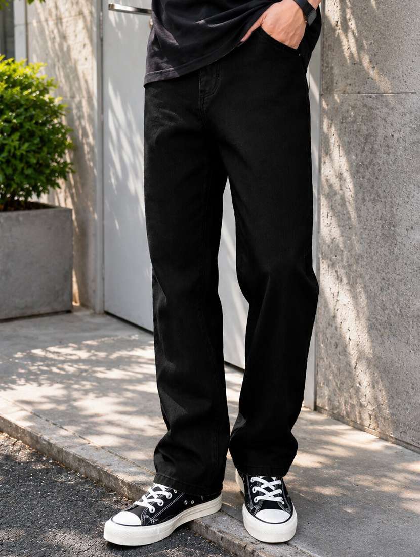 Men Solid Mid Rise Straight Jeans - 22603854 -  Standard Image - 2