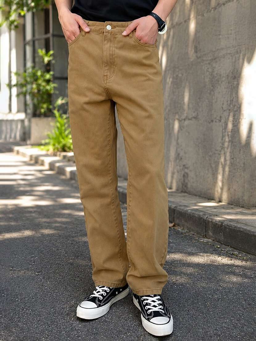Men Solid Mid Rise Straight Jeans - 22603857 -  Standard Image - 2