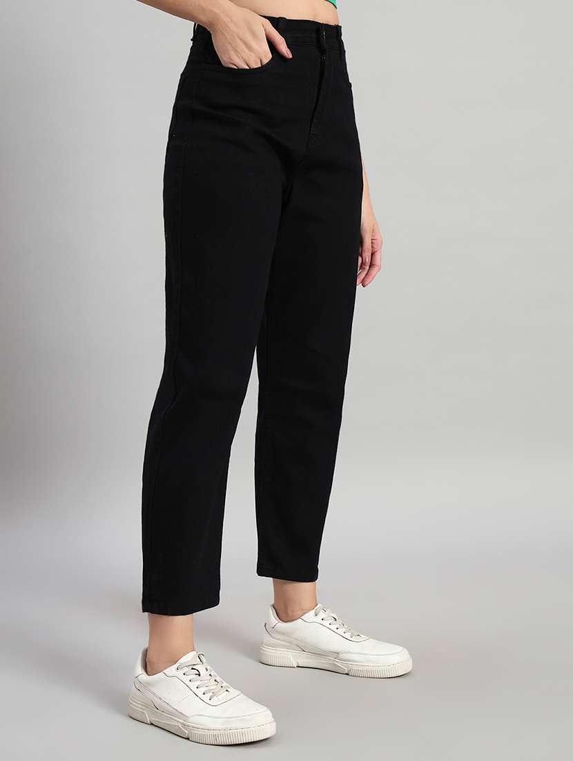 women solid high rise mom fit jeans - 22603861 -  Standard Image - 2