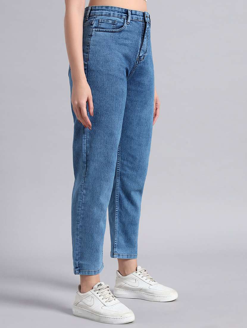 women solid high rise mom fit jeans - 22603862 -  Standard Image - 2