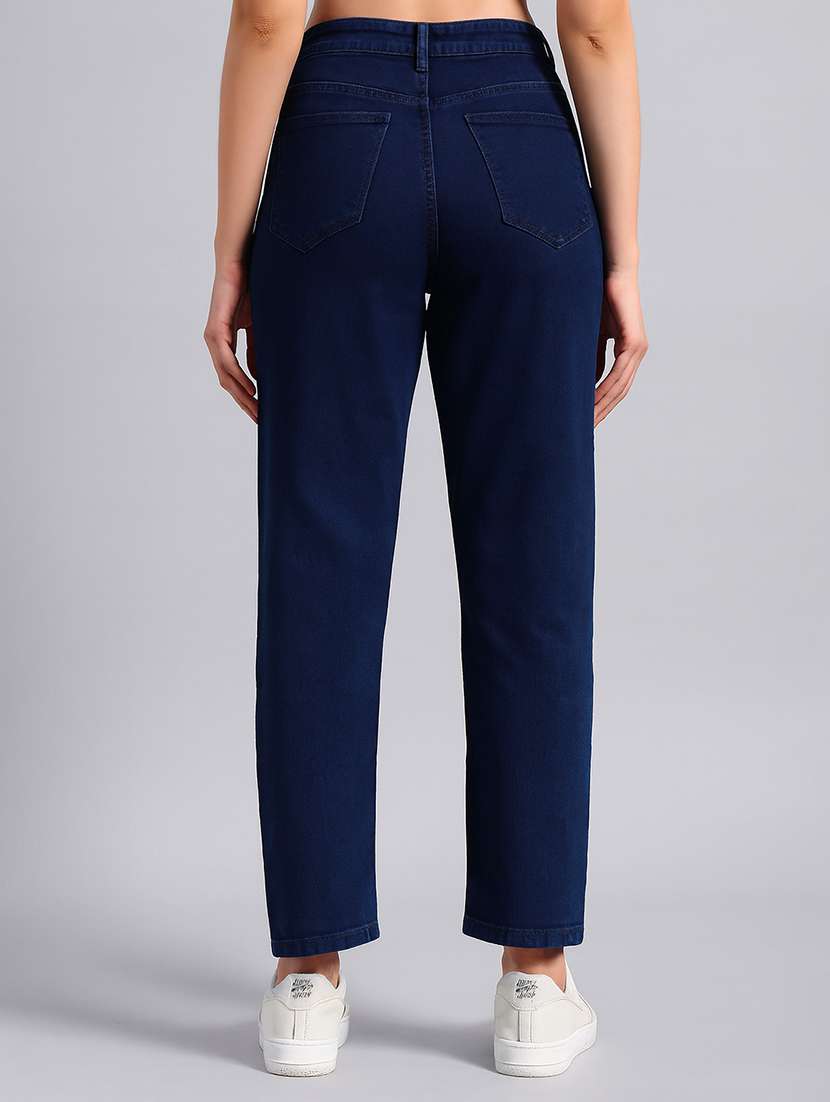 women solid high rise mom fit jeans - 22603863 -  Standard Image - 2