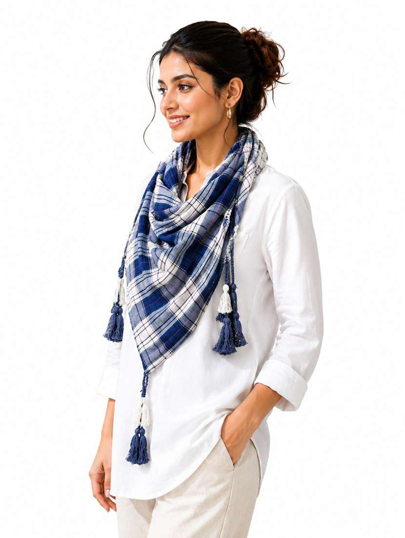 women pack of 2 checkered scarves - 22604030 -  Standard Image - 2
